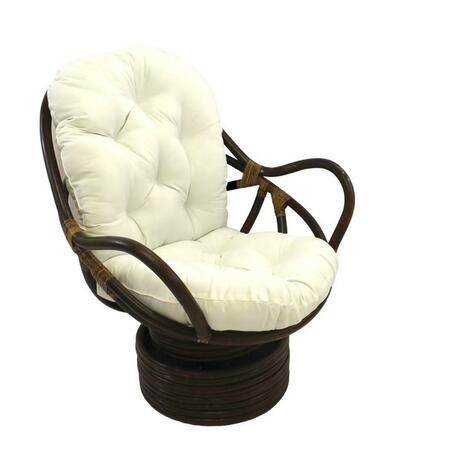 INTERNATIONAL CARAVAN Swivel Rocker with Twill Cushion, Eggshell 3310-TW-EGG